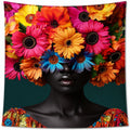 Tenture Murale Artistique avec Fleurs Multicolores
