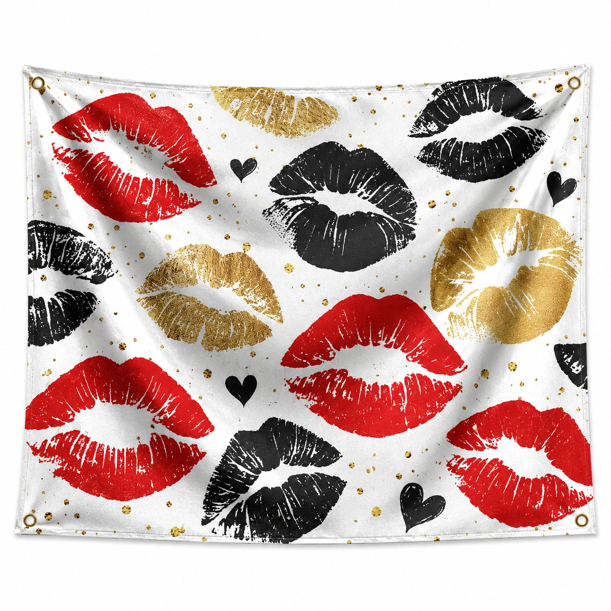 Tenture Murale Design Lèvres Multicolores 150x130 cm