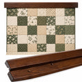 Tenture murale patchwork à motifs floraux vert et beige