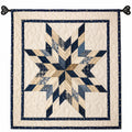 Tapisserie Murale Étoilée Patchwork 80x80cm Beige et Bleu