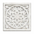 Décoration murale carrée sculptée blanche
