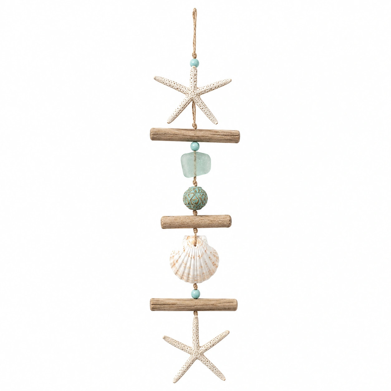 Décoration Murale Nautique avec Étoile de Mer et Coquillages