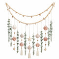 Guirlande Murale Décorative Coquillages et Bois Beige Vert