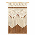 Tenture Murale Bohème en Macramé Beige et Marron 45x75 cm