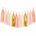 Guirlande de Pompons Rose et Doré pour Décoration Festive
