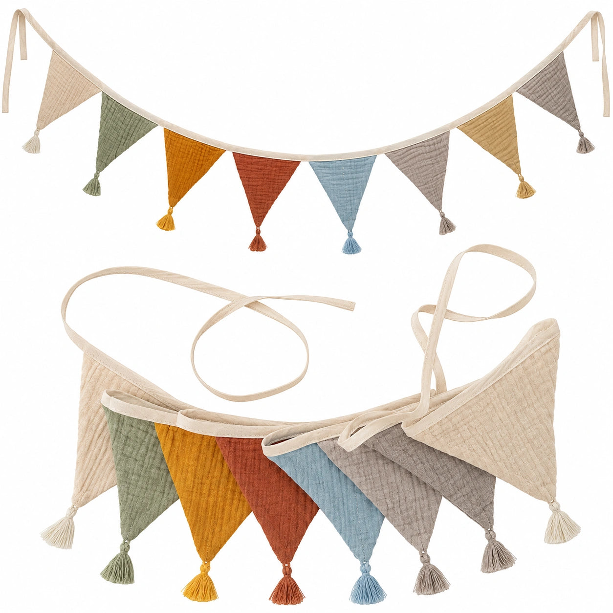 Guirlande Décorative pour Chambre d'Enfant avec Pompons Multicolores