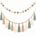 Guirlande Décorative à Pompons Vert et Beige