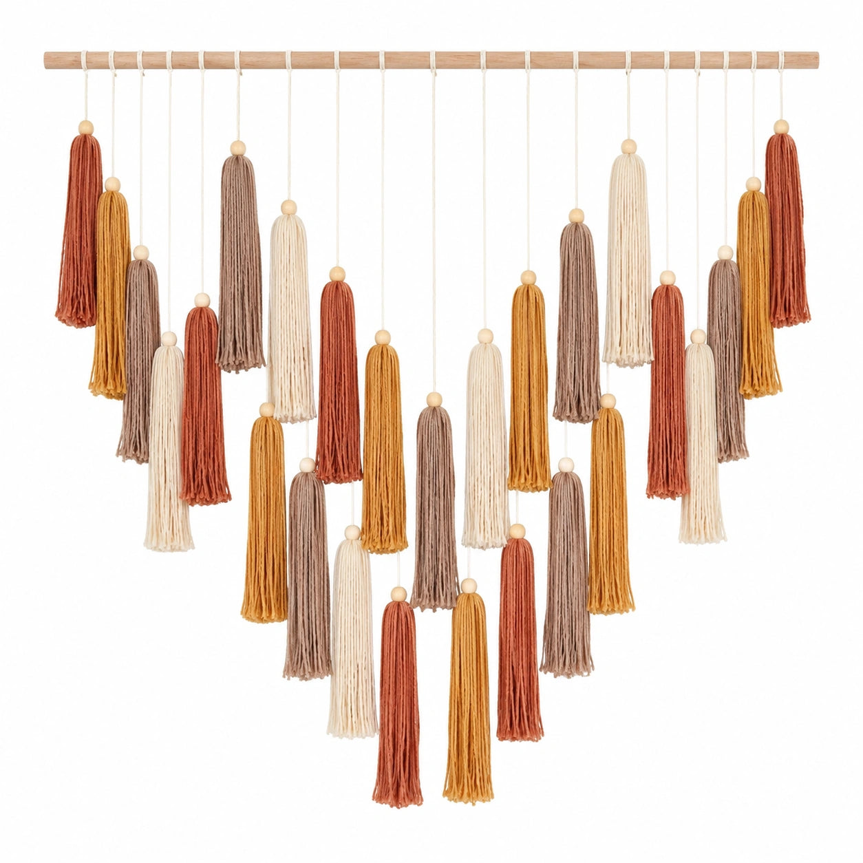 Décoration Murale Macramé Bohème avec Pompons Multicolores