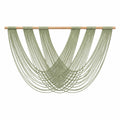 Décoration Murale en Macramé Vert Clair Tissée à la Main 85x60cm
